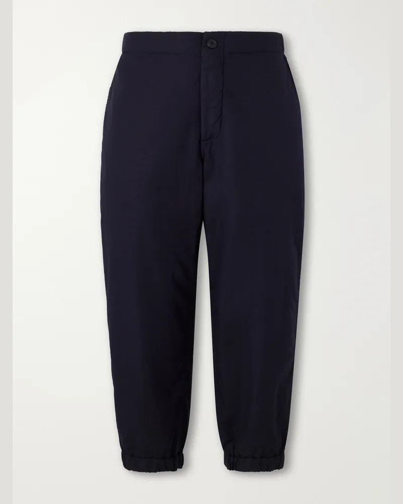 Casey Casey Snow Tapered Cotton and Linen-Blend Trousers Blue