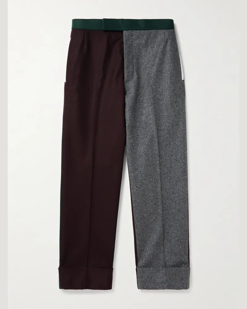 Thom Browne Tapered Wool Trousers Burgundy