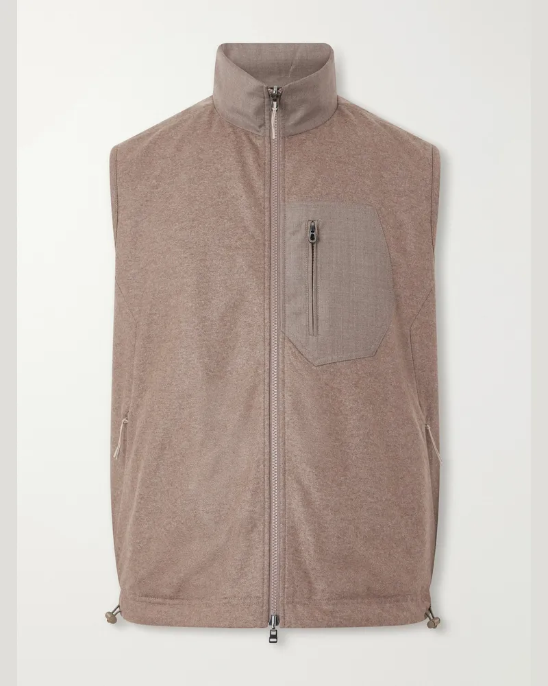 SEASE Explorer Reversible Padded Cashmere and Wool Gilet Brown