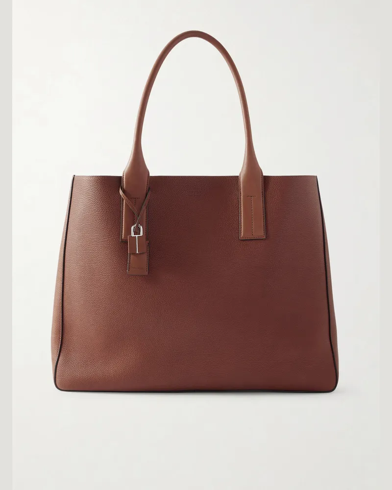 Tom Ford East West Full-Grain Leather Tote Bag Brown