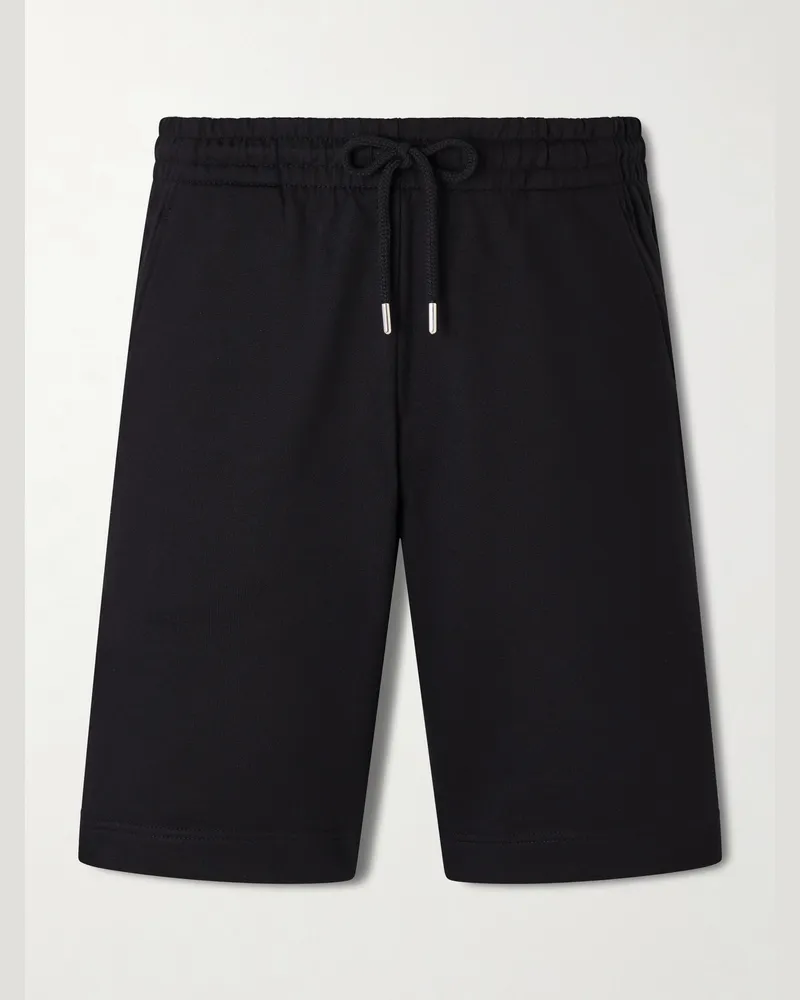 Dries van Noten Gerade geschnittene Shorts aus Baumwoll-Jersey mit Kordelzugbund Schwarz