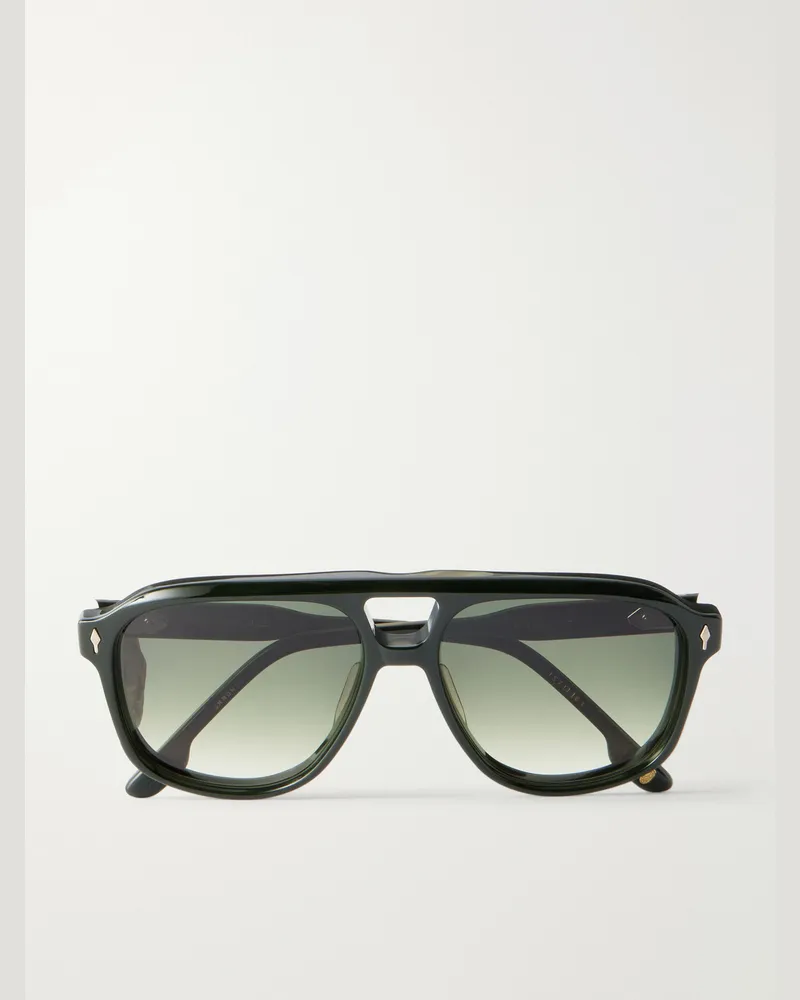 Jacques Marie Mage Leonard Aviator-Style Acetate Sunglasses Black