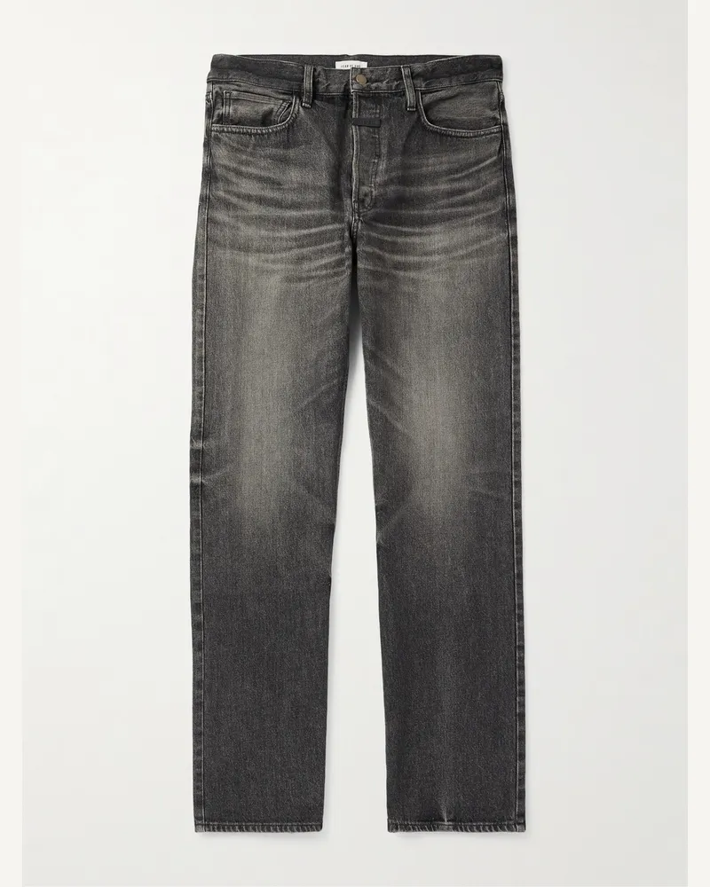Fear of God Gerade geschnittene Jeans mit Logoapplikation Schwarz