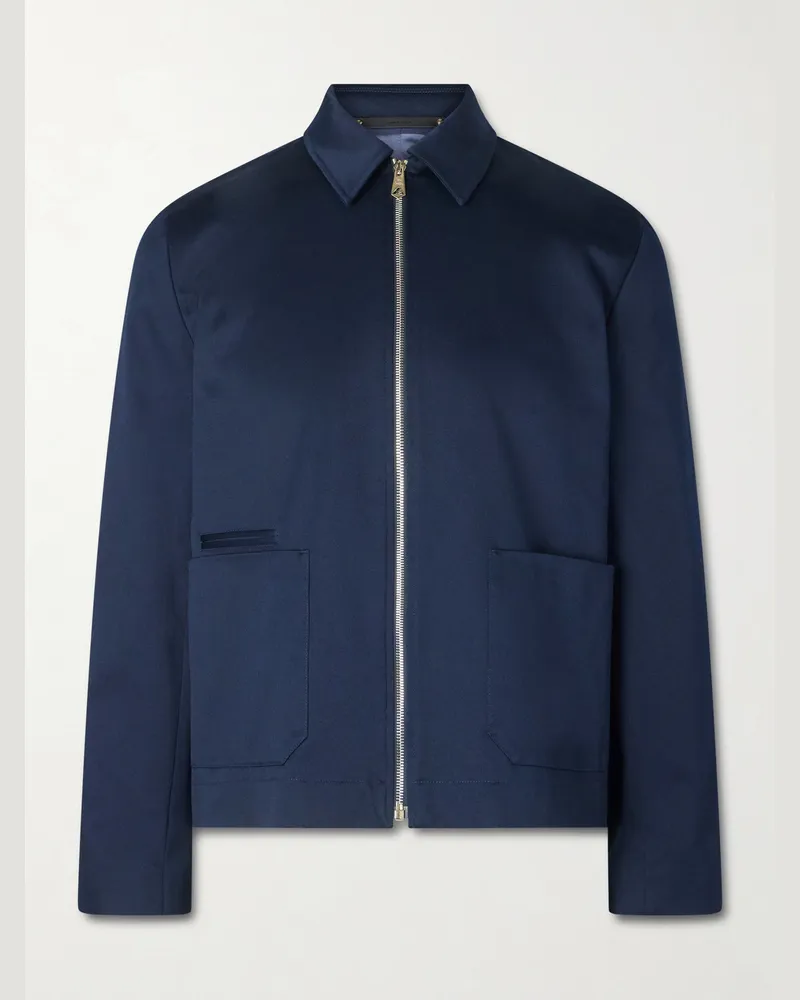 Paul Smith Jacke aus Twill aus einer Baumwollmischung Blau