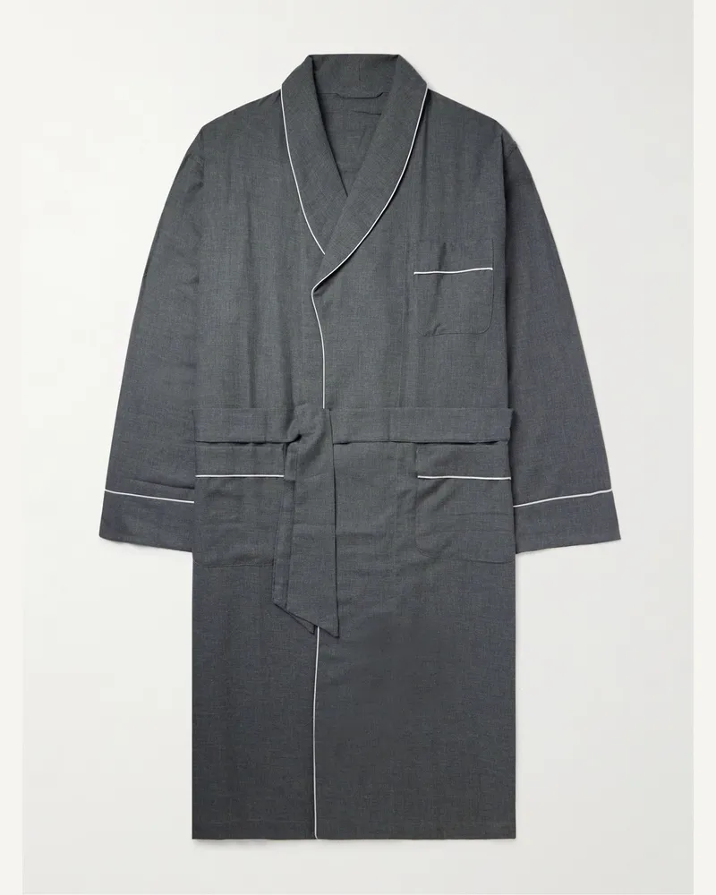 Thom Sweeney Morgenmantel aus Baumwolle Blau