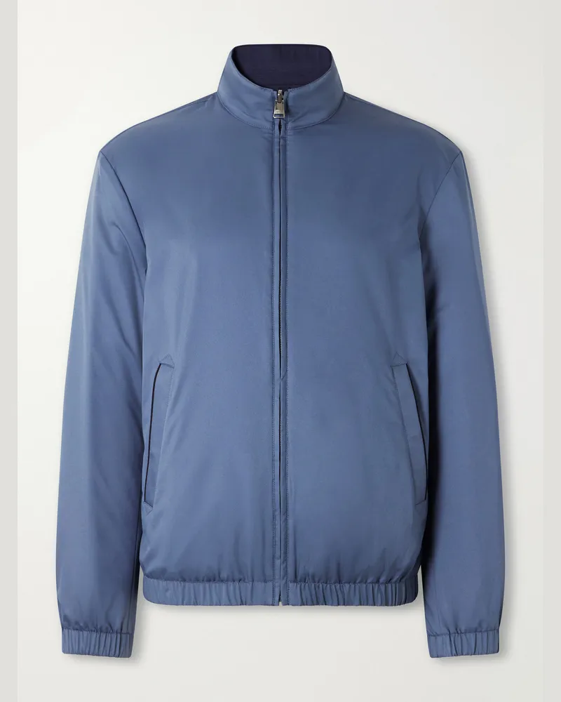 Canali Water-Repellent Wind-Proof Shell Jacket Blue
