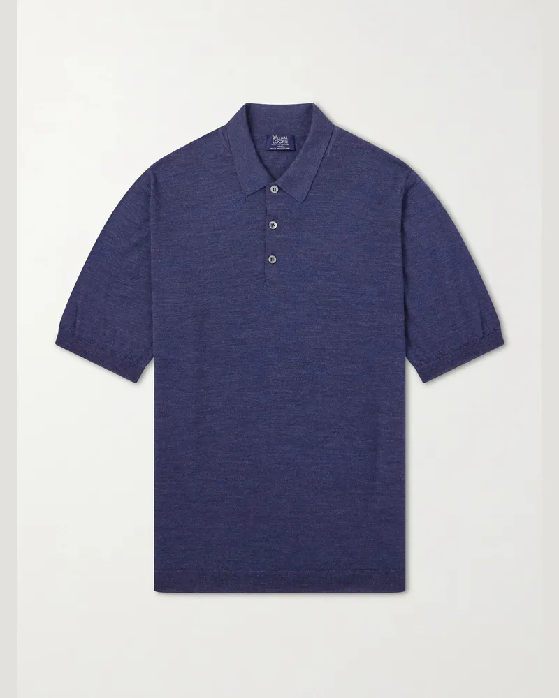 William Lockie Virgin Wool Polo Shirt Blue