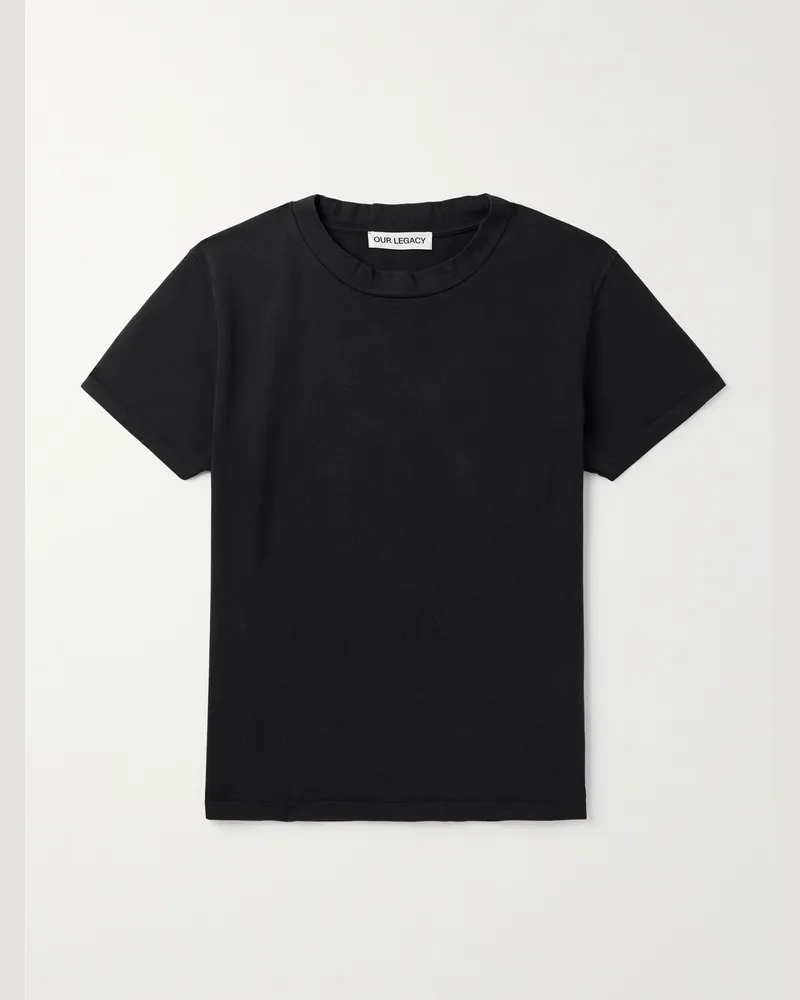 Our Legacy Bliss T-Shirt aus Baumwoll-Jersey mit Logoapplikation Schwarz