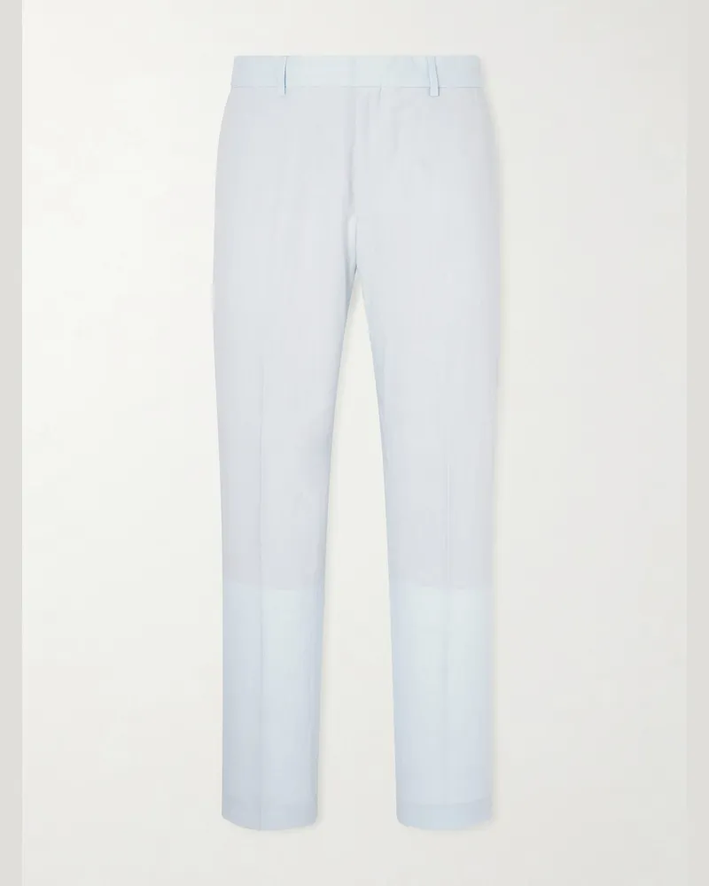 Paul Smith Straight-Leg Linen Suit Trousers Blue
