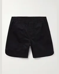 NN 07 Jon 1800 gerade geschnittene Shorts aus Twill aus einer Biobaumwollmischung Schwarz