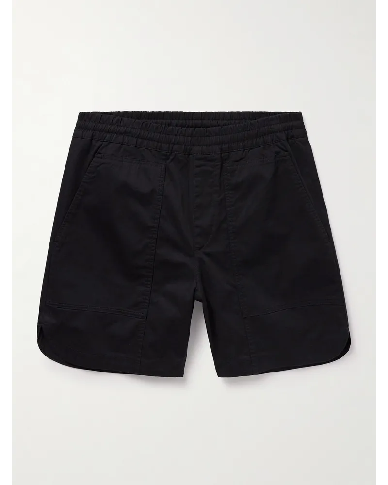 NN 07 Jon 1800 gerade geschnittene Shorts aus Twill aus einer Biobaumwollmischung Schwarz