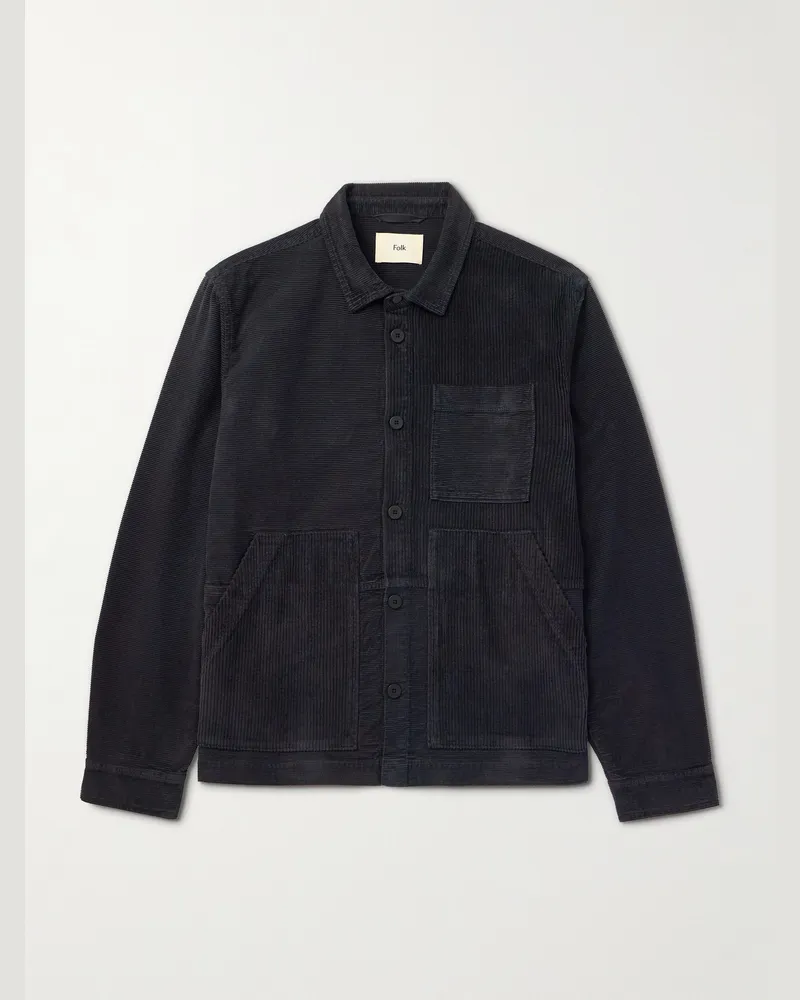 Folk Jacke aus Baumwollcord Schwarz