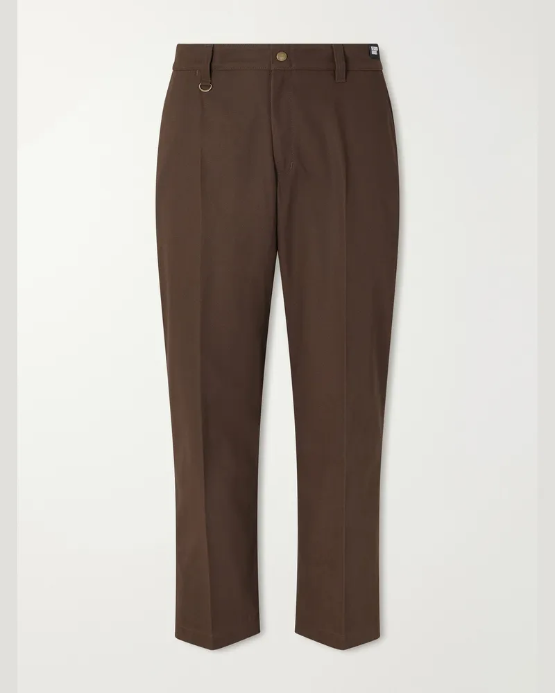 Neighborhood Wide-Leg Twill Trousers Brown