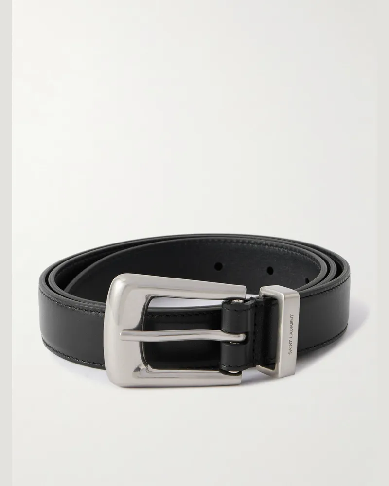 Saint Laurent Gürtel aus Leder, 2 cm Schwarz