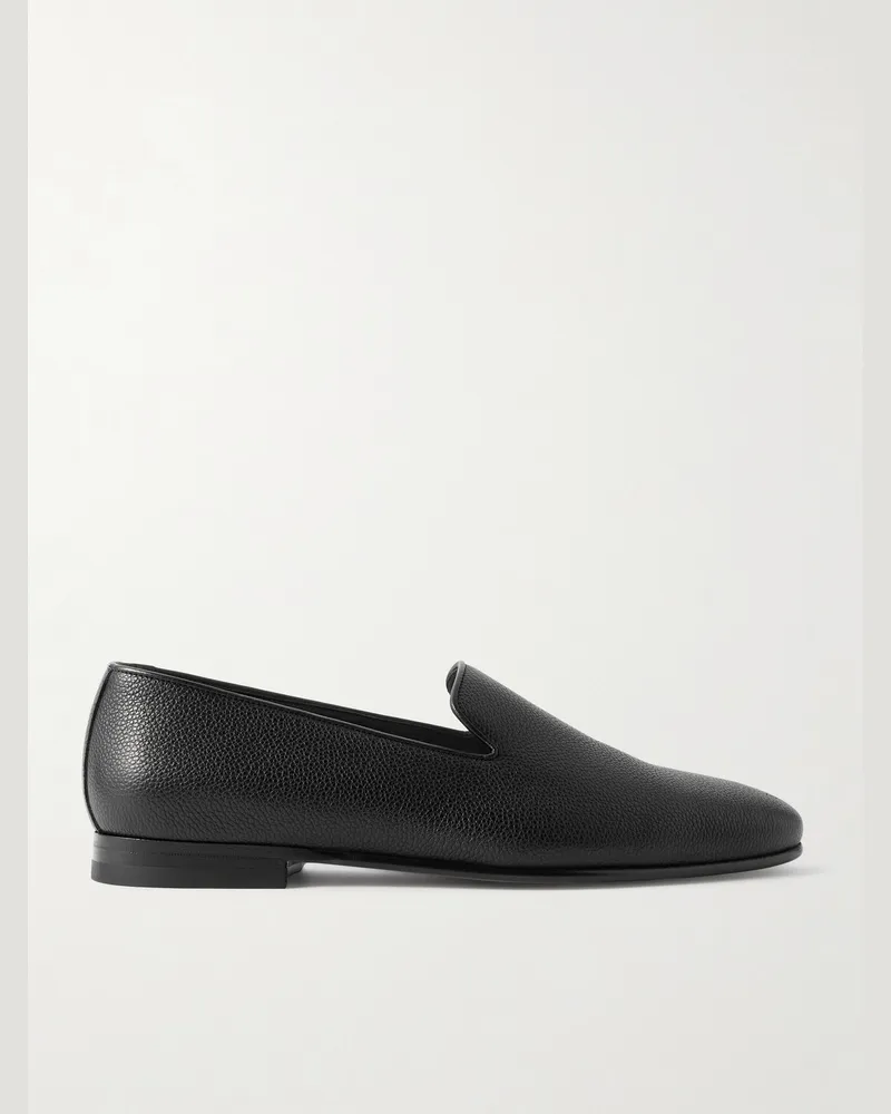 Manolo Blahnik Mario Leather Loafers Black