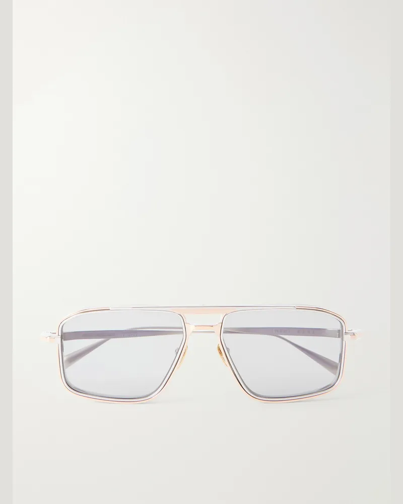 Jacques Marie Mage Earl Aviator-Style Silver-Tone Titanium Sunglasses Silver
