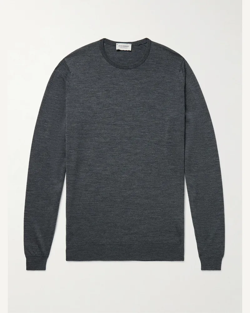 John Smedley Lundy Slim-Fit Merino Wool Sweater Gray