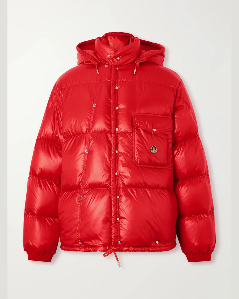 Moncler Karakorum Hooded Quilted Ripstop Down Jacket Red