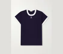 Medusa-Embroidered Cotton-Blend Jersey T-Shirt