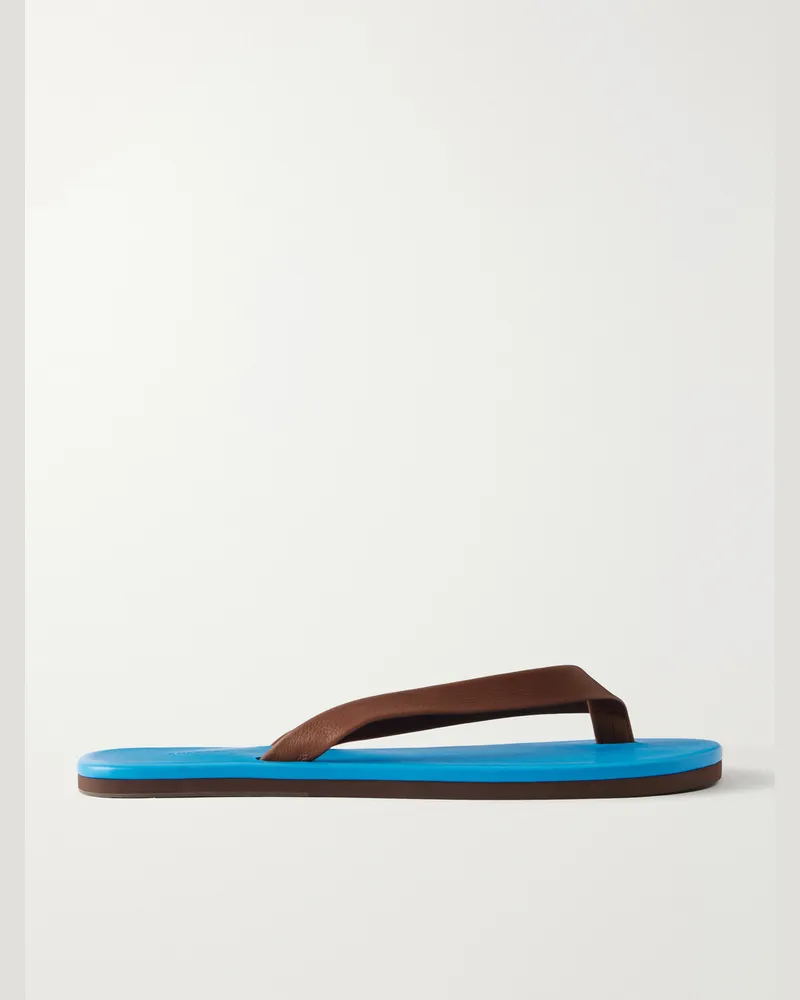 AURALEE Leather Flip-Flops Blue