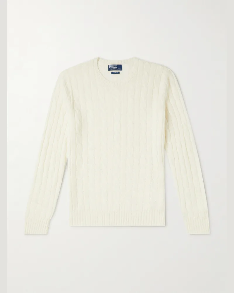 Ralph Lauren Cable-Knit Cashmere Sweater Neutrals