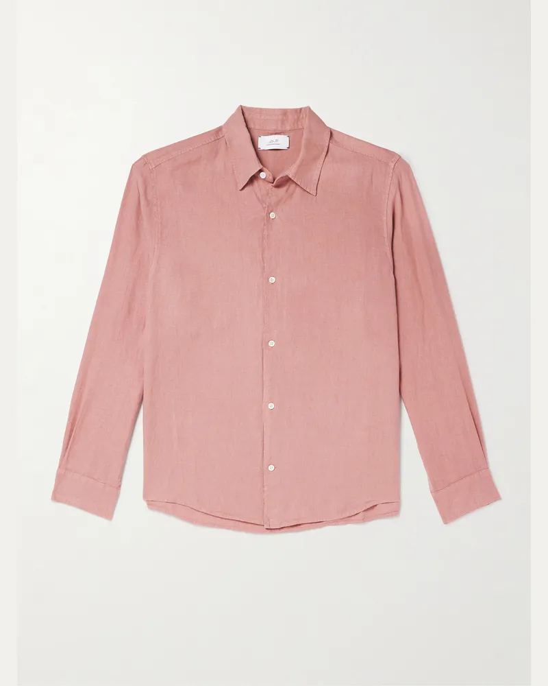 MR P. Hemd aus Leinen in Stückfärbung Pink