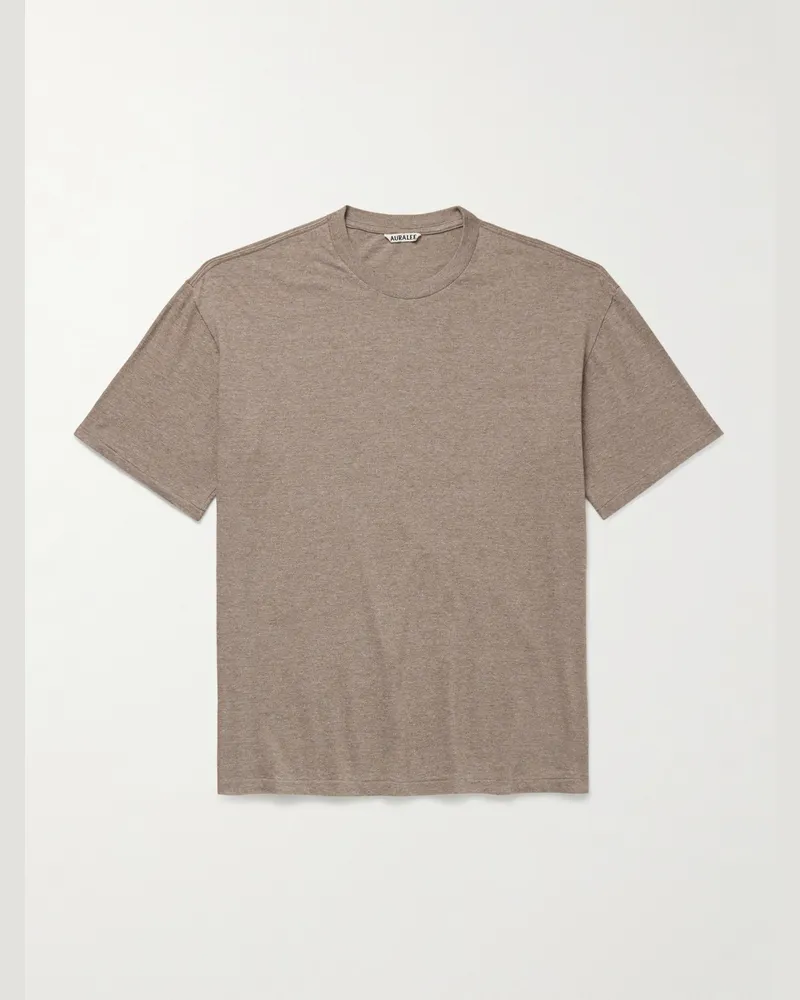 AURALEE T-Shirt aus Baumwoll-Jersey Braun