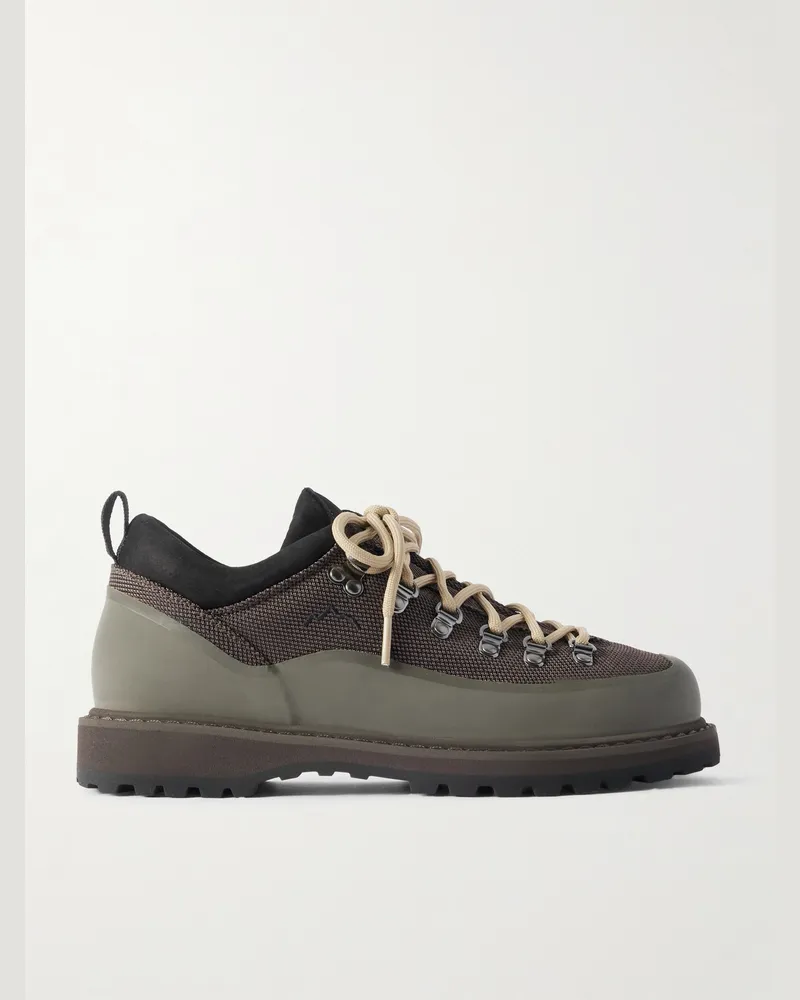 Diemme Roccia Basso Sport Wanderschuhe aus technischem Shell mit Besatz aus Gummi und Veloursleder Braun