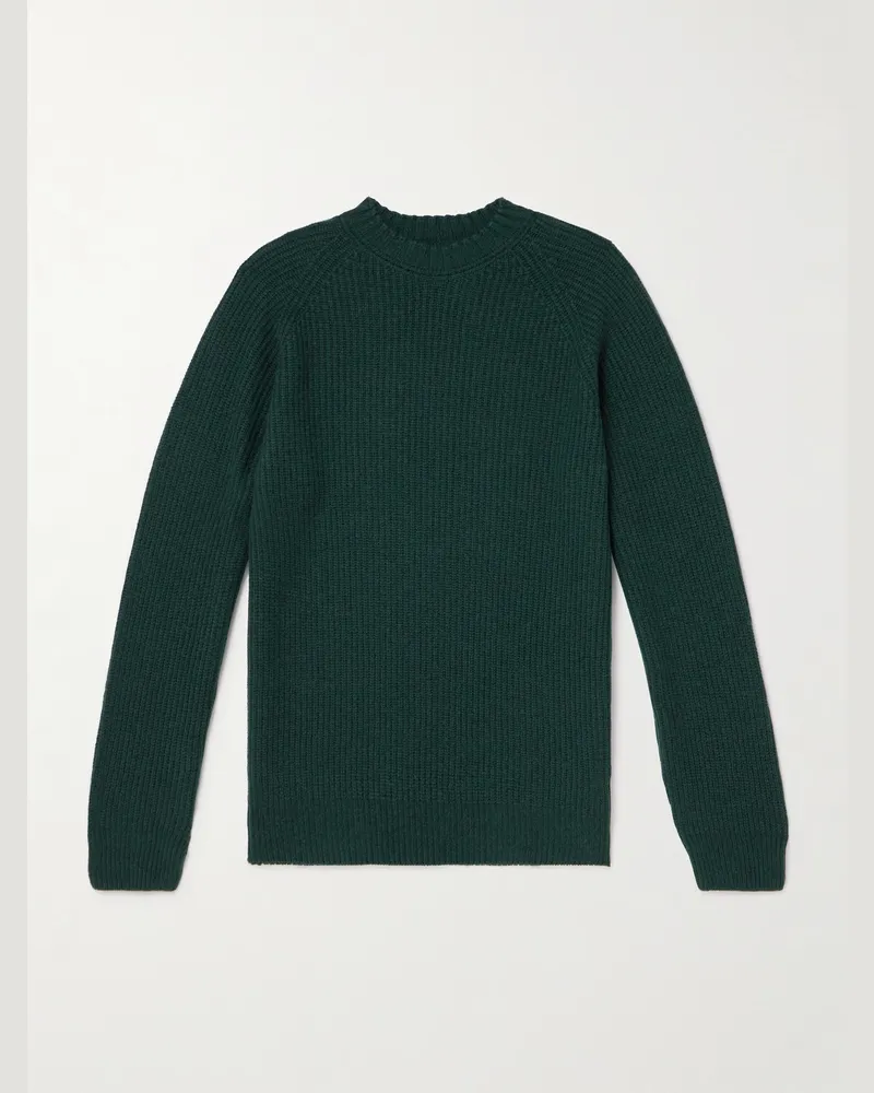 John Smedley Pullover aus einer Mischung aus recyceltem Kaschmir und Wolle Grün