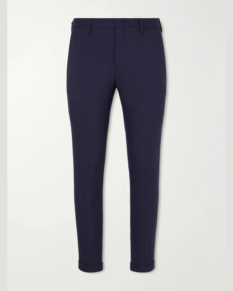 Paul Smith Tapered Wool-Hopsack Suit Trousers Blue