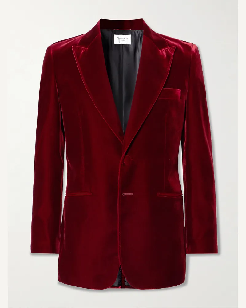 Saint Laurent Velour Blazer Red