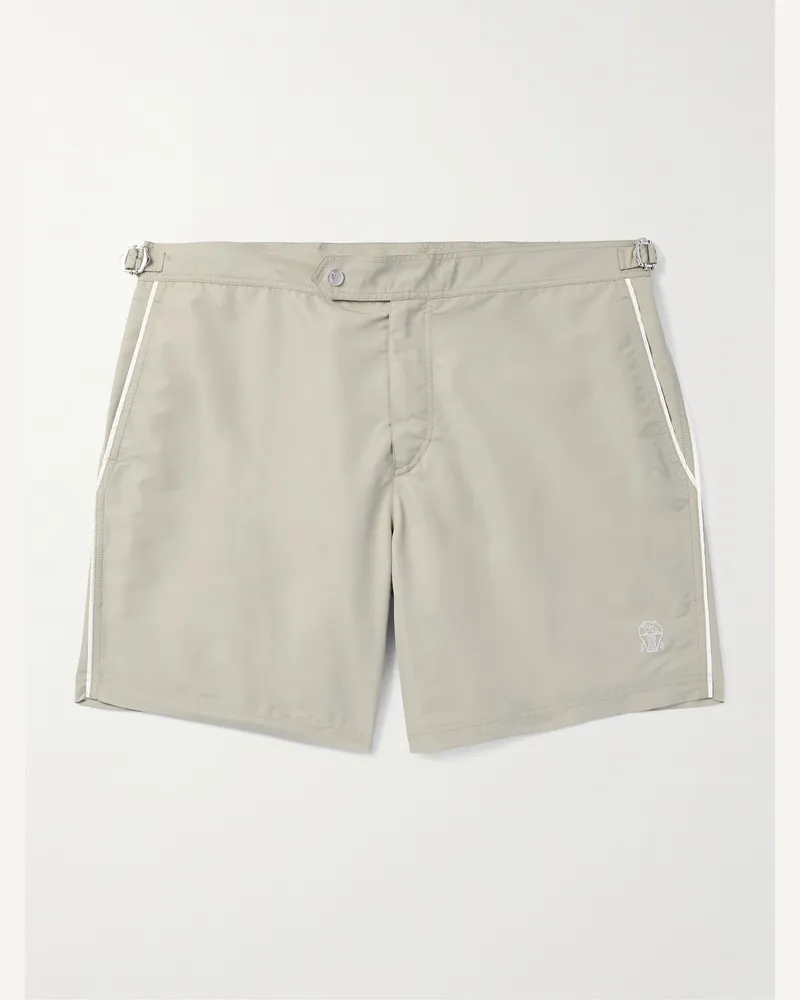 Brunello Cucinelli Gerade geschnittene mittellange Badeshorts Neutral
