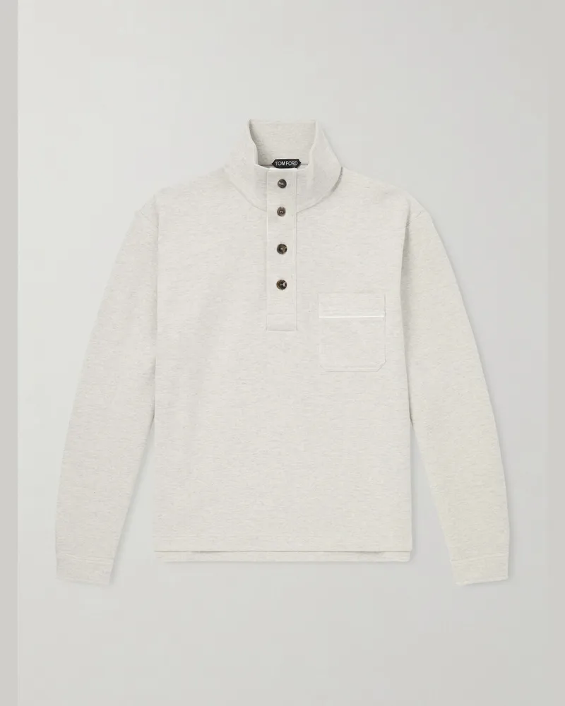 Tom Ford Sweatshirt aus einer Mischung aus Baumwolle, Seide und Kaschmir Grau