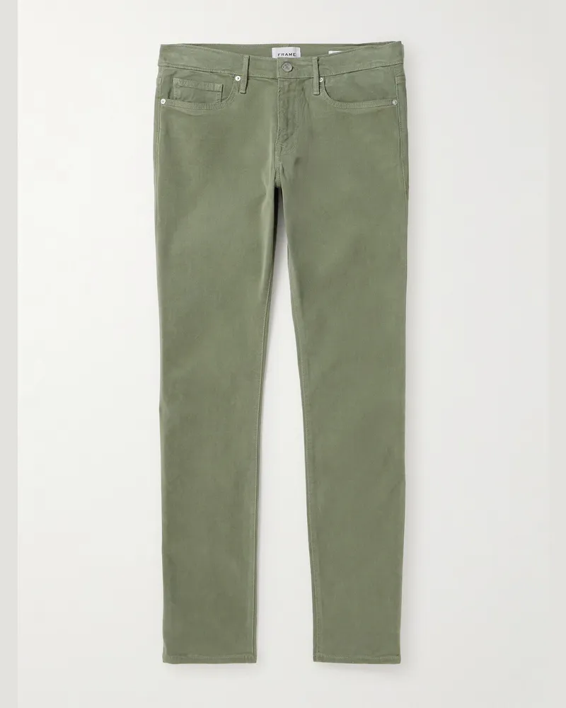 Frame Denim L'Homme schmal geschnittene Hose aus einer Stretch-Lyocell-Mischung Grün
