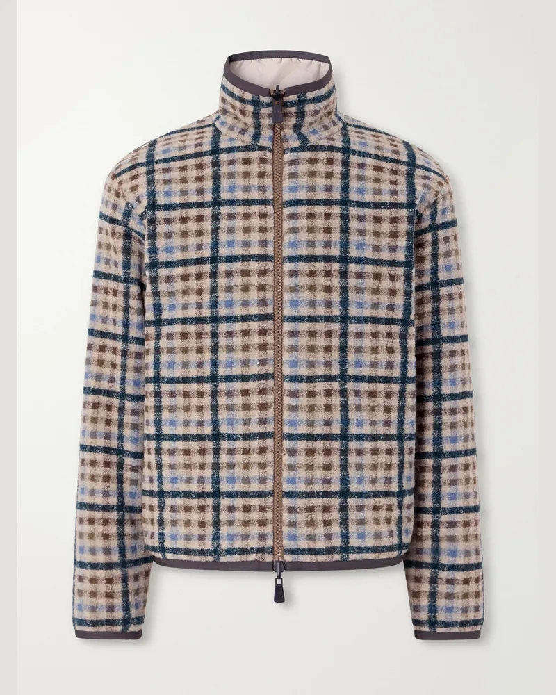 Moncler Reversible Checked Shell-Trimmed Fleece Padded Jacket Multi