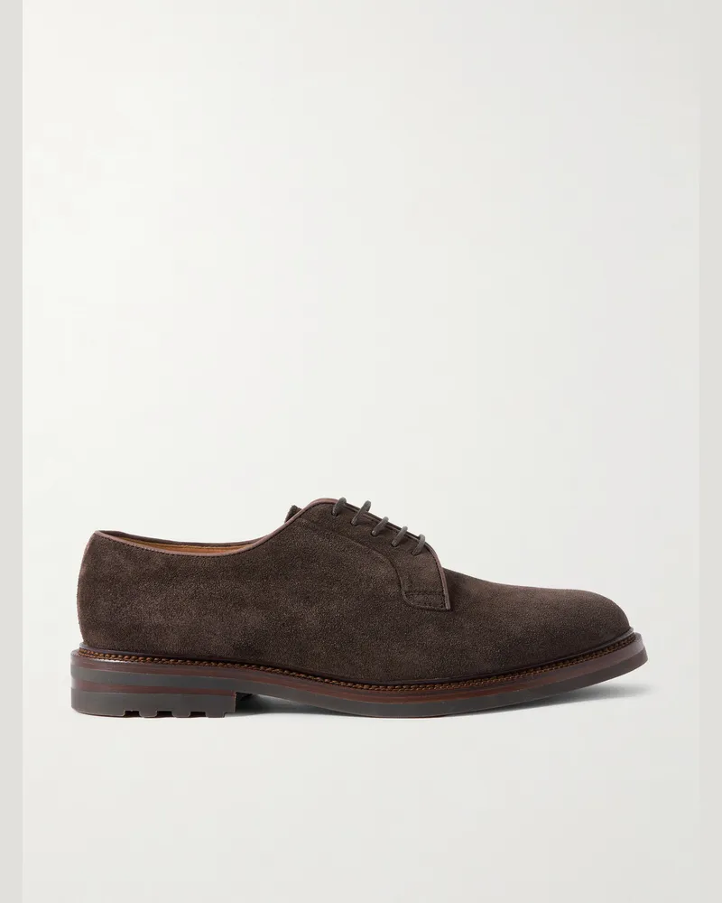 Brunello Cucinelli Derby-Schuhe aus Veloursleder Braun