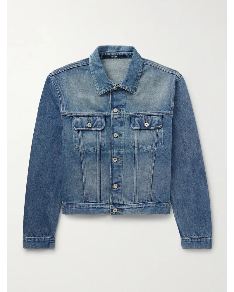 Jacquemus Jeansjacke mit Logoapplikation Blau