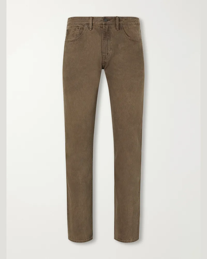 RRL Slim-Fit Distressed Jeans Brown