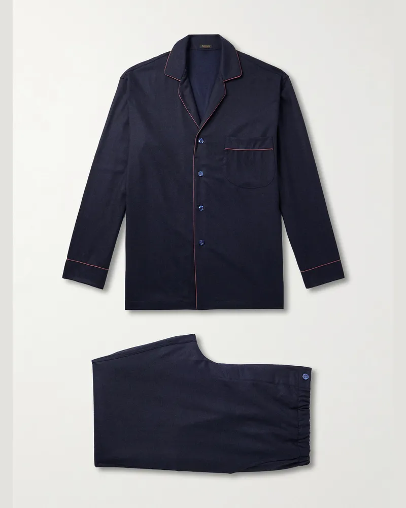 Rubinacci Pyjama aus Baumwolle Blau