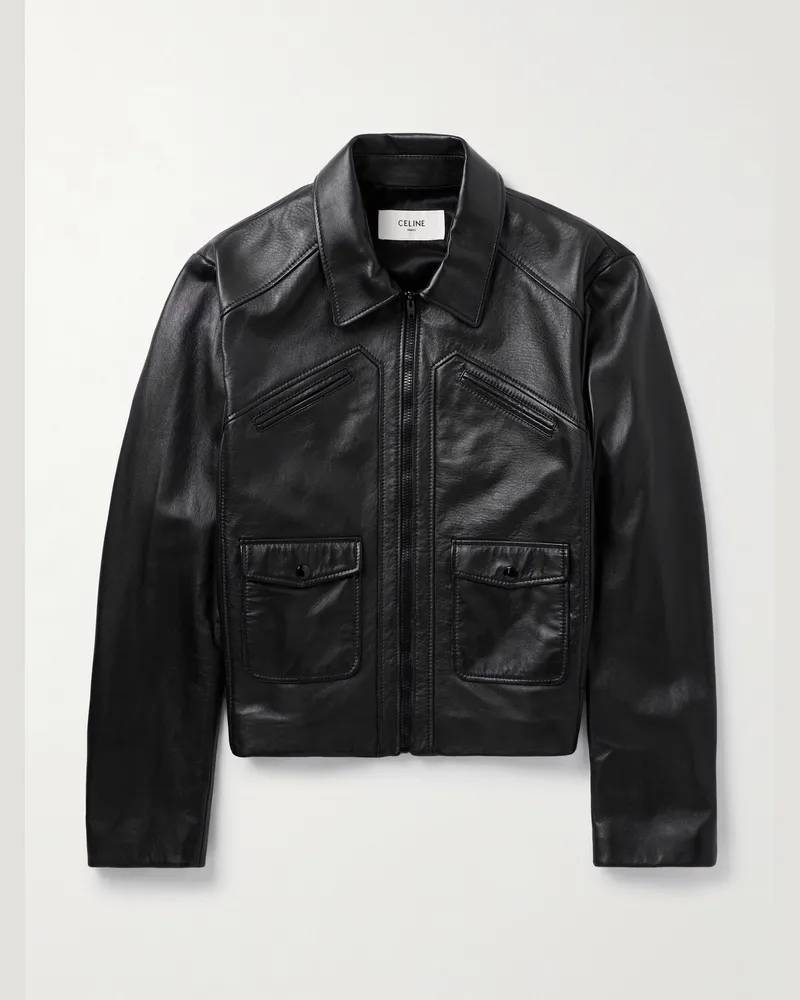 Celine Lederjacke Schwarz
