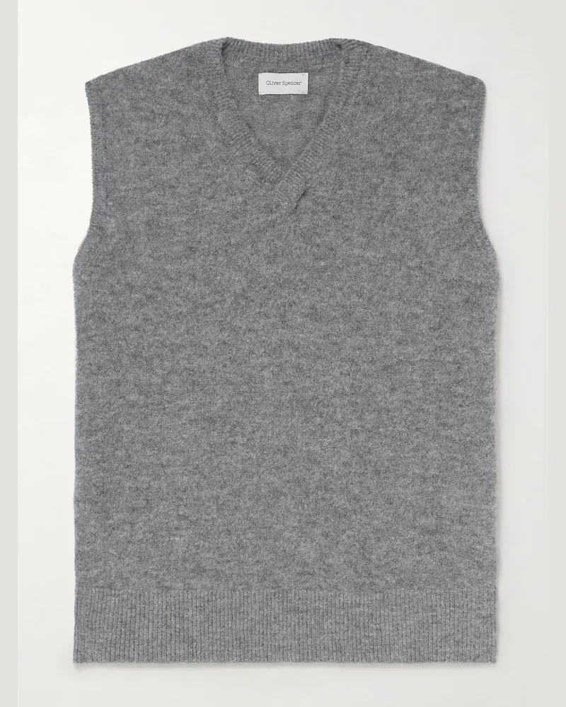 Oliver Spencer Graves ärmelloser Strickpullover Grau