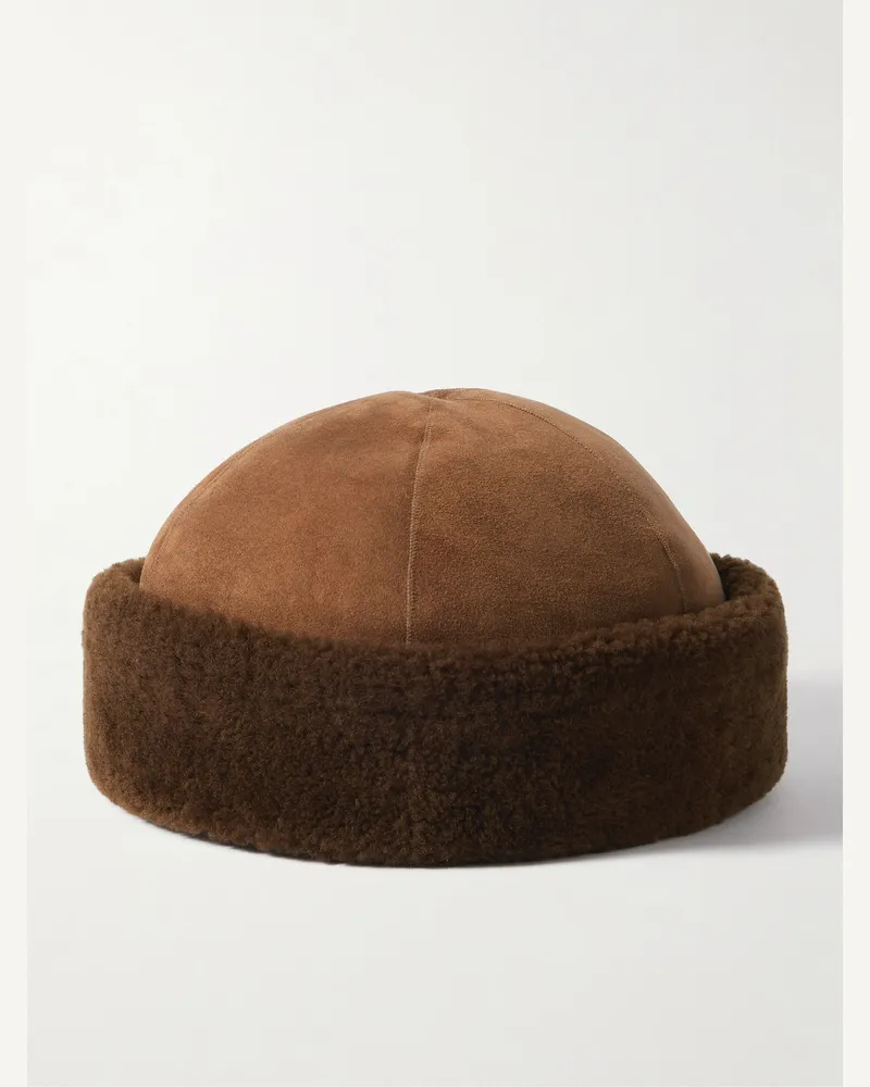 Loro Piana Lys Beanie aus Shearling Neutral