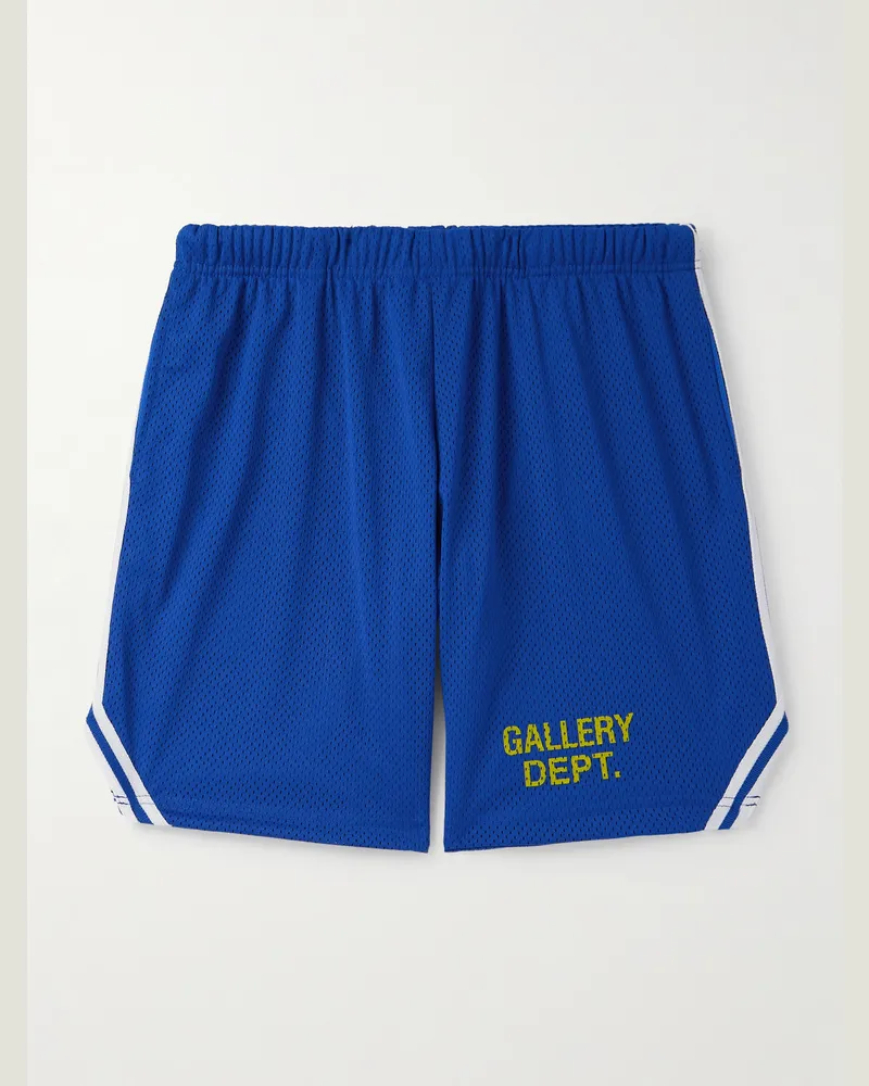 GALLERY DEPT. Venice Court weit geschnittene Shorts aus Mesh mit Logoprint und Webband Blau
