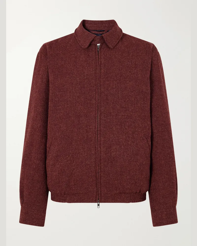 Portuguese Flannel Aurelia Wool-Tweed Blouson Jacket Red