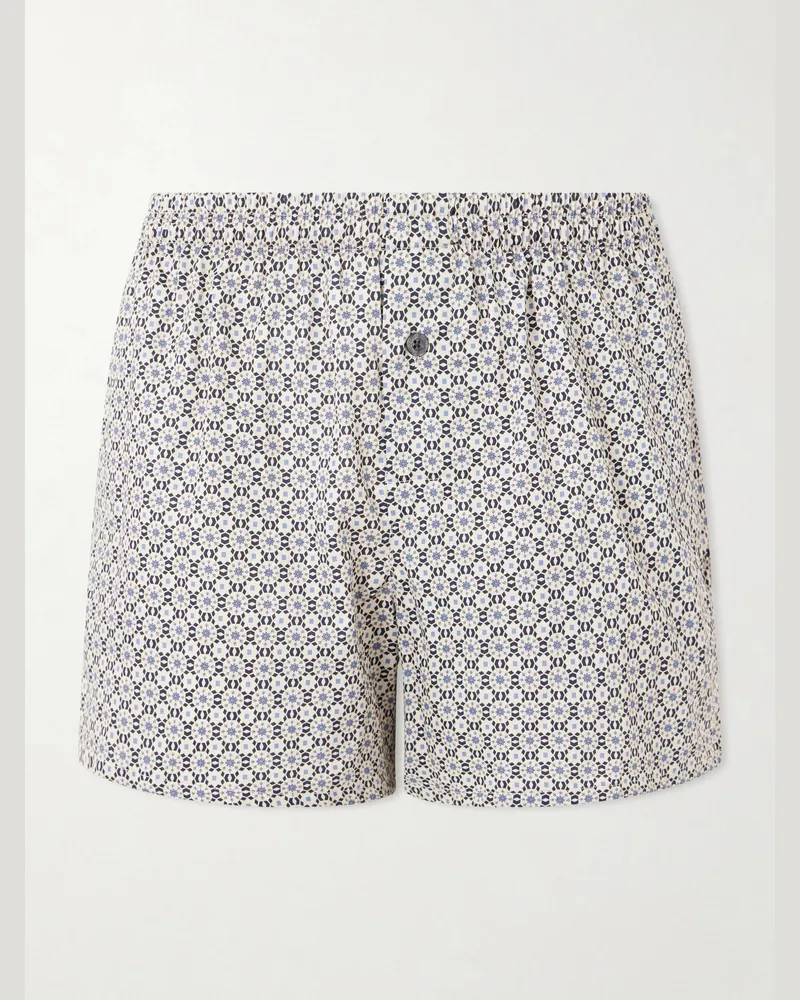 Zimmerli Printed Cotton-Sateen Boxer Shorts Gray