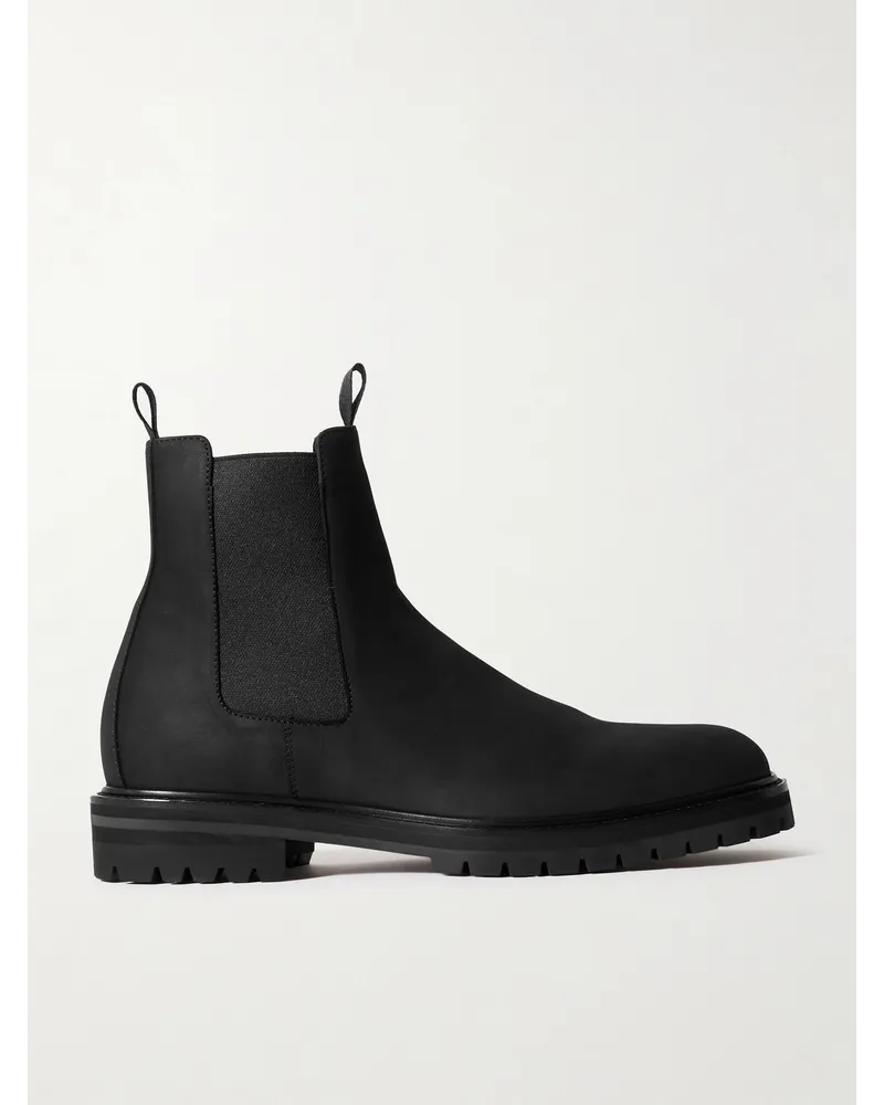 Officine Creative Italia Joss Chelsea Boots aus Nubukleder Schwarz