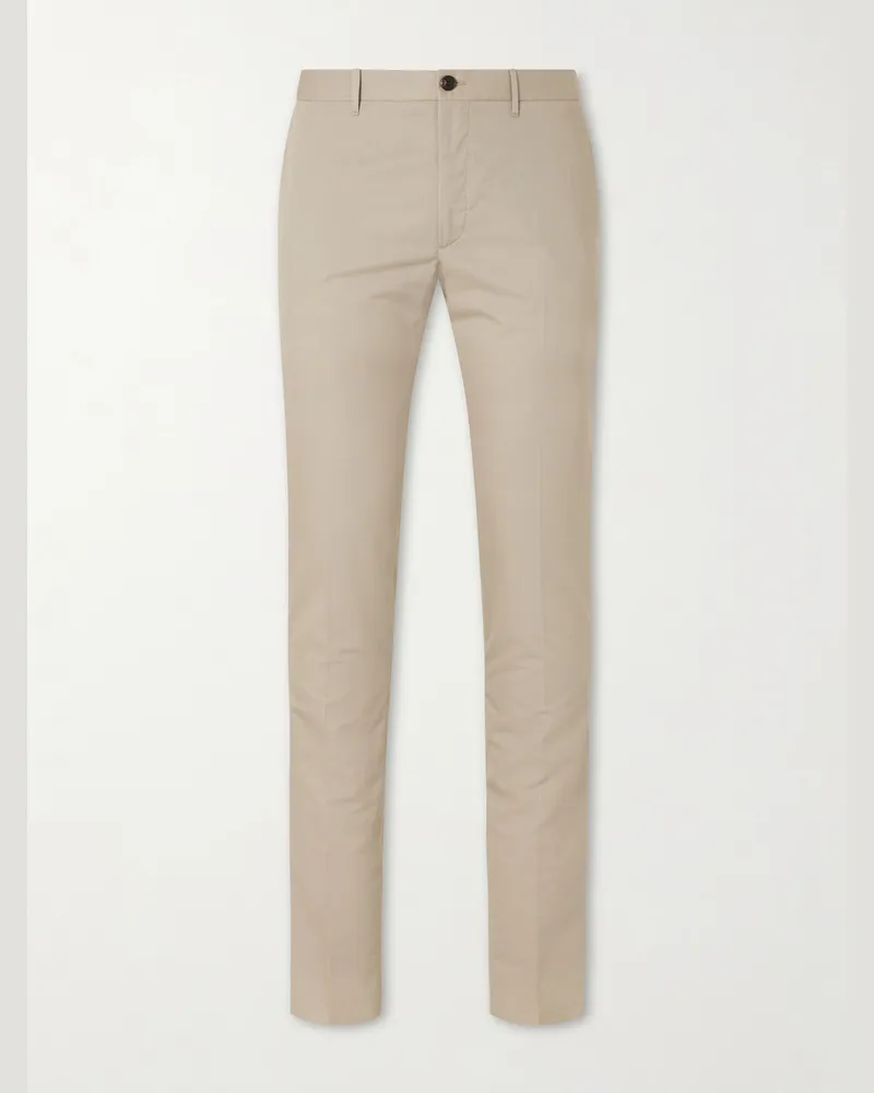 Slowear Tapered Woven Suit Trousers Neutrals