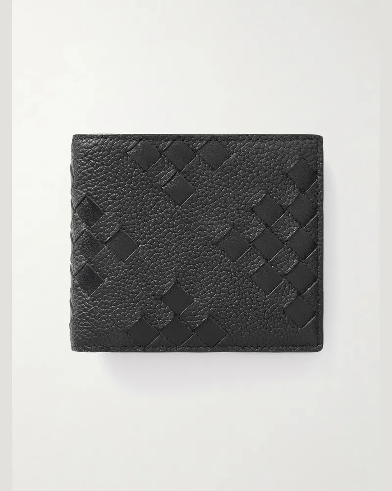 Bottega Veneta Intrecciato Diamonds Leather Wallet Black