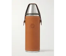 Debossed Leather and Stainless Steel Flask Set