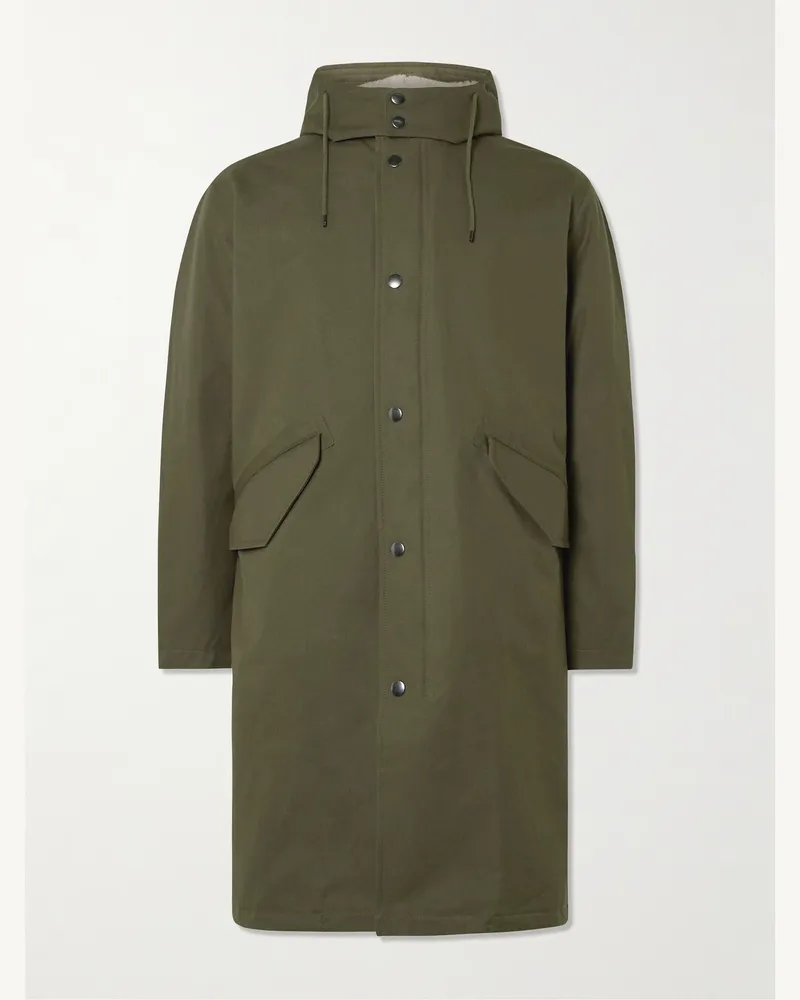 A.P.C. Antonin Parka aus Baumwollgabardine Grün